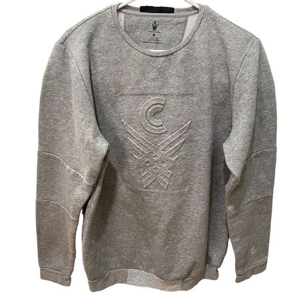 Crossover Culture Sweatshirt Mens M Crewneck Embossed Cotton Terry Basketball - Picture 1 of 6